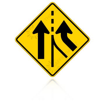 MUTCD W4-3R Added Lane Right